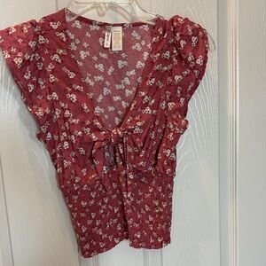 Japna Burgundy Floral top